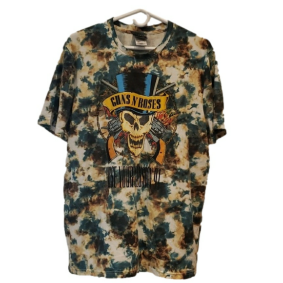 Guns N' Roses T-Shirt Tie Died Use Your Illusion 91 Men Large Camoflauge - Picture 1 of 9